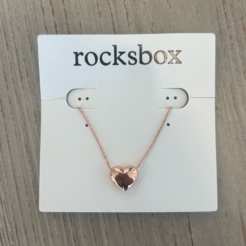 Rocksbox Rose Gold Puffy Heart Necklace